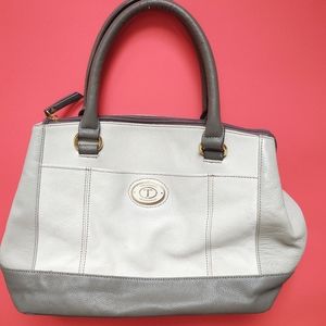 Tignanello Gray Leather Satchel